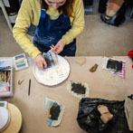 Rebecca Brown working in her studio 2019